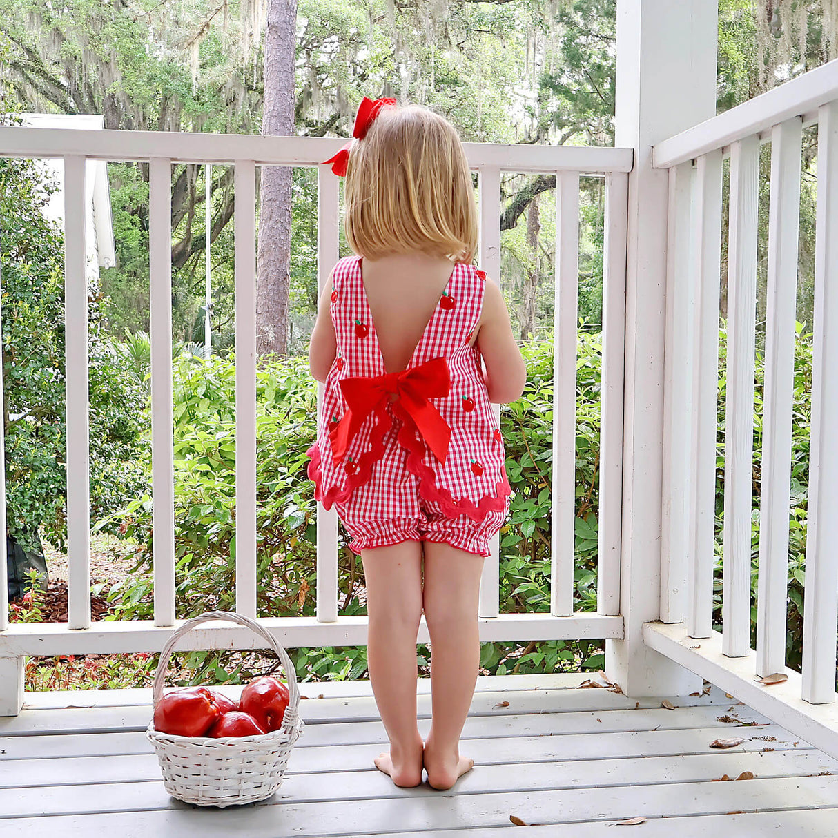 Tiny Apples Red Gingham Sadie Bloomer Set