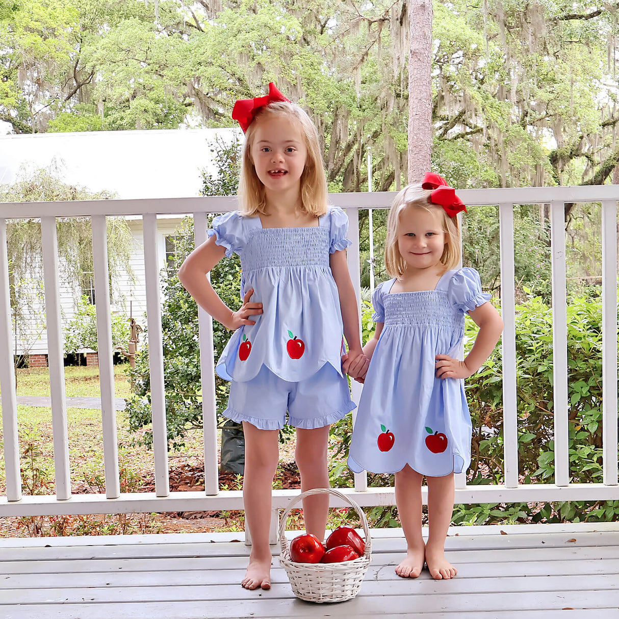 Adorable Apple Light Blue Hannah Short Set