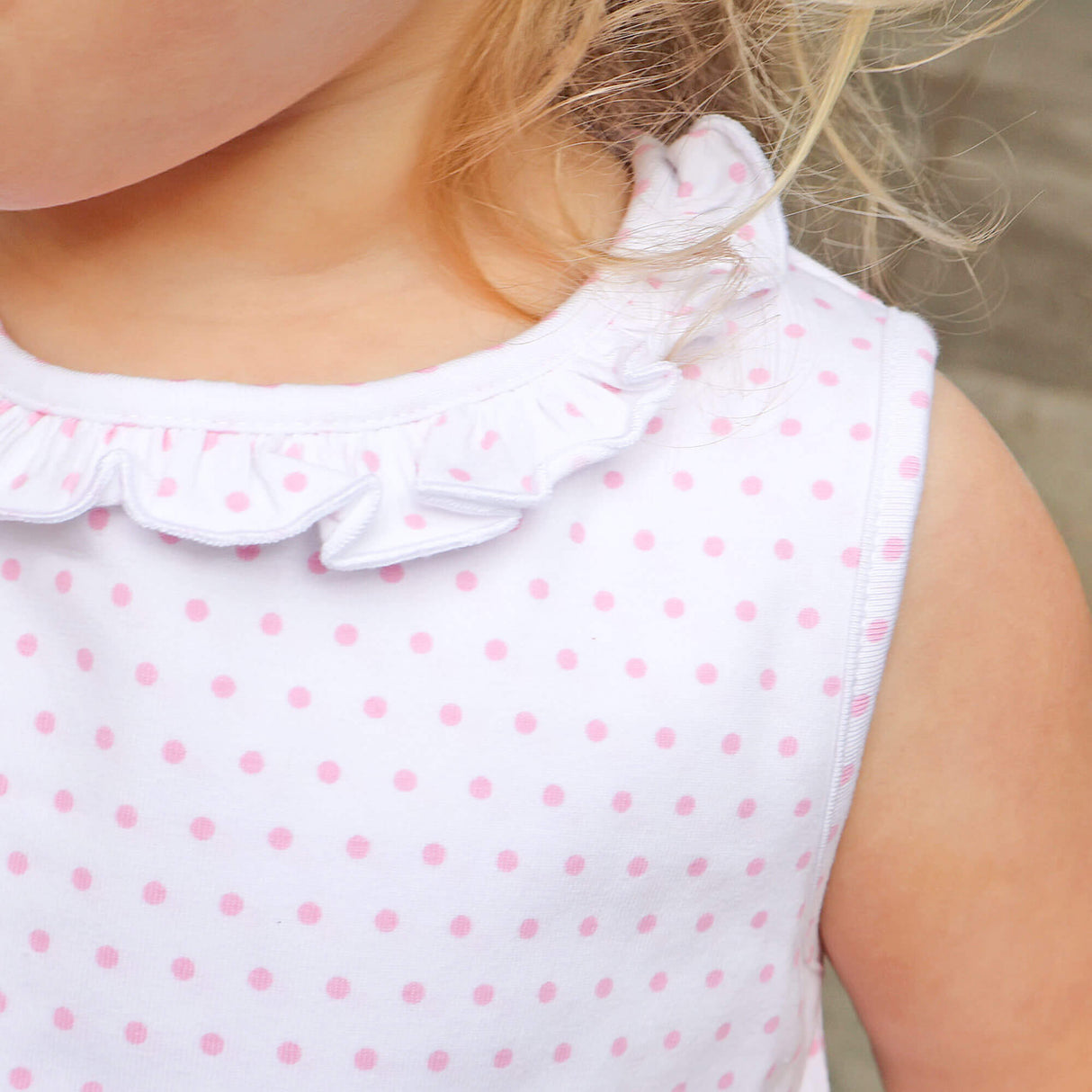 Pink Polka Dot Ruffle Dress