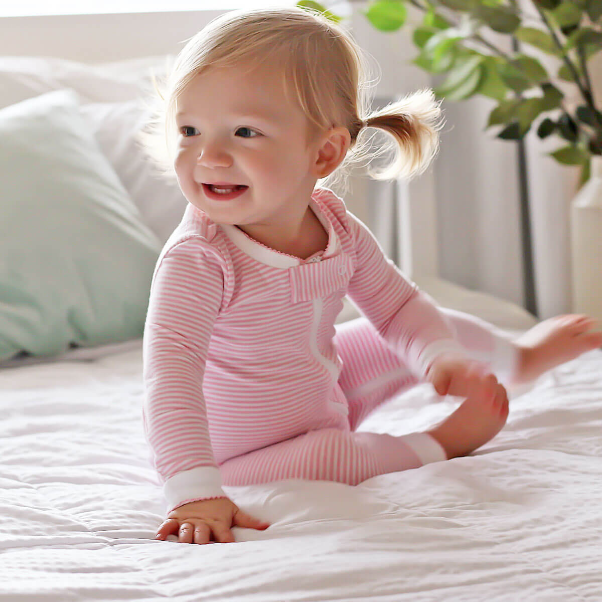 Pink Stripe Zip Sleeper