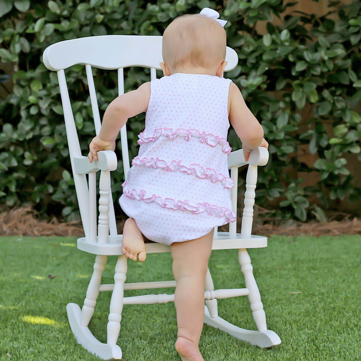 Pink Polka Dot Ruffle Bubble