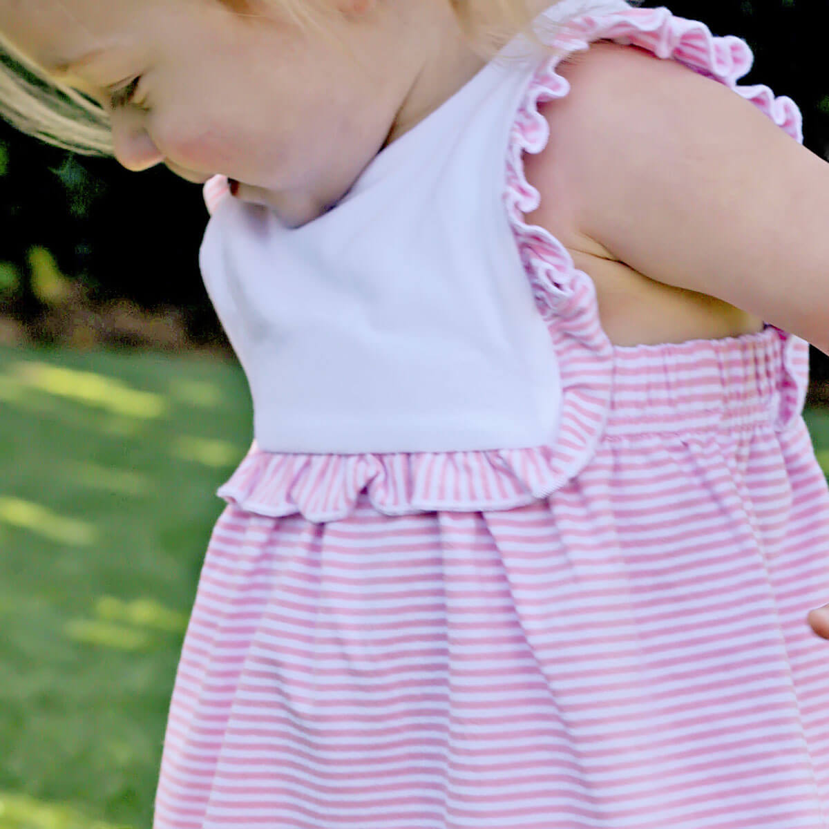 Stripe Knit Bib Bloomer Set