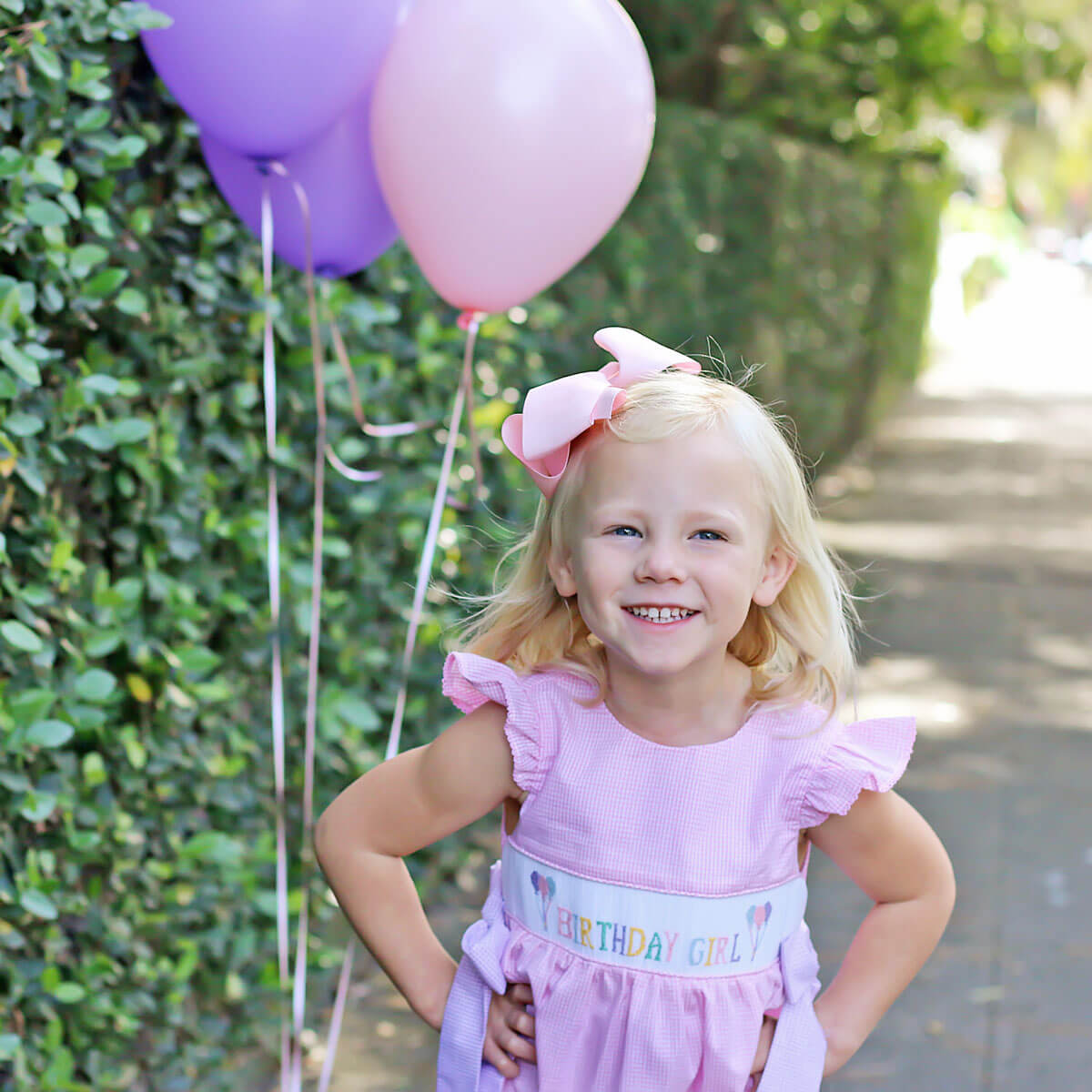 Birthday Girl Smocked Pink Beverly Dress
