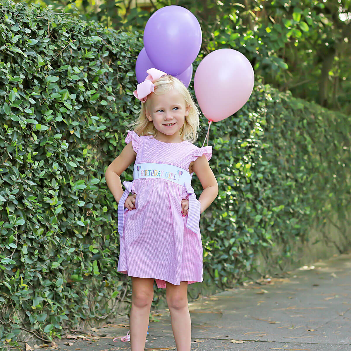 Birthday Girl Smocked Pink Beverly Dress