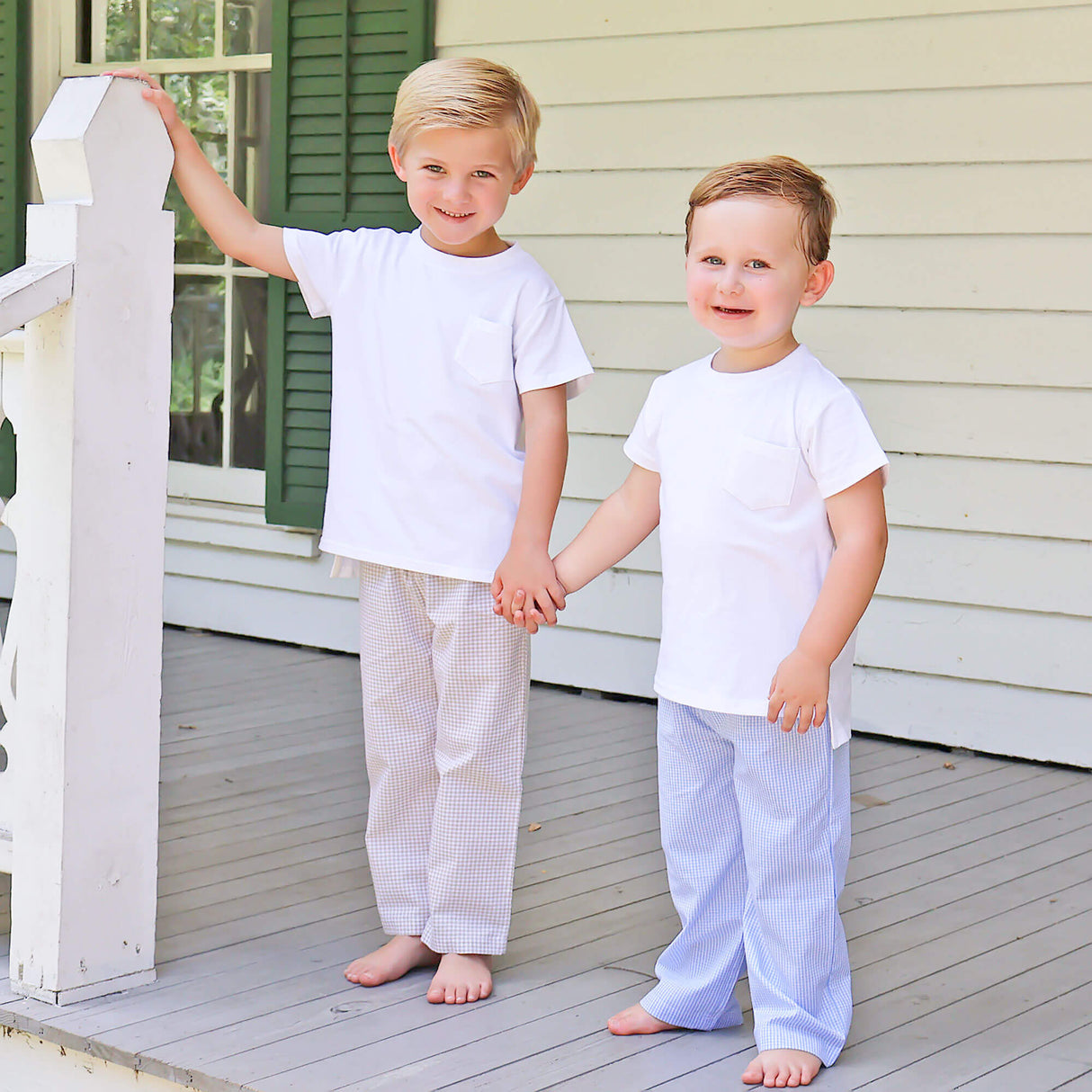 Tan Gingham Standard Pants