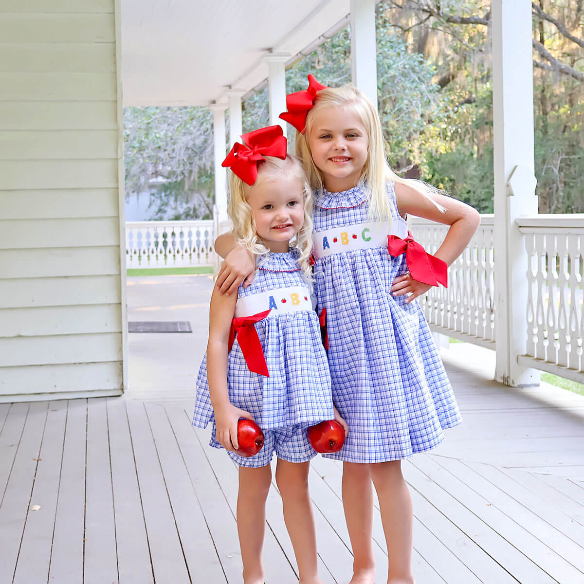 ABC Smocked Blue Plaid Beverly Dress