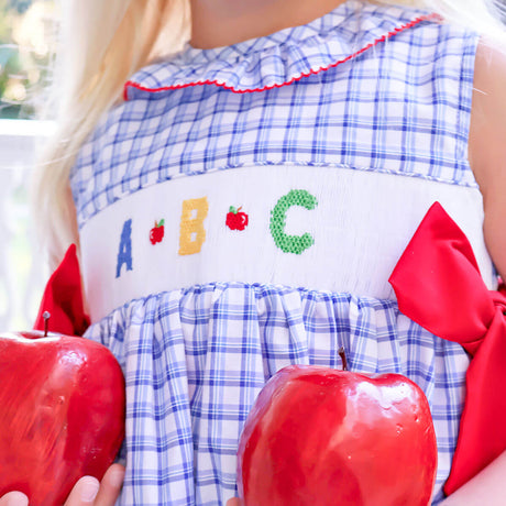 ABC Smocked Blue Plaid Beverly Dress