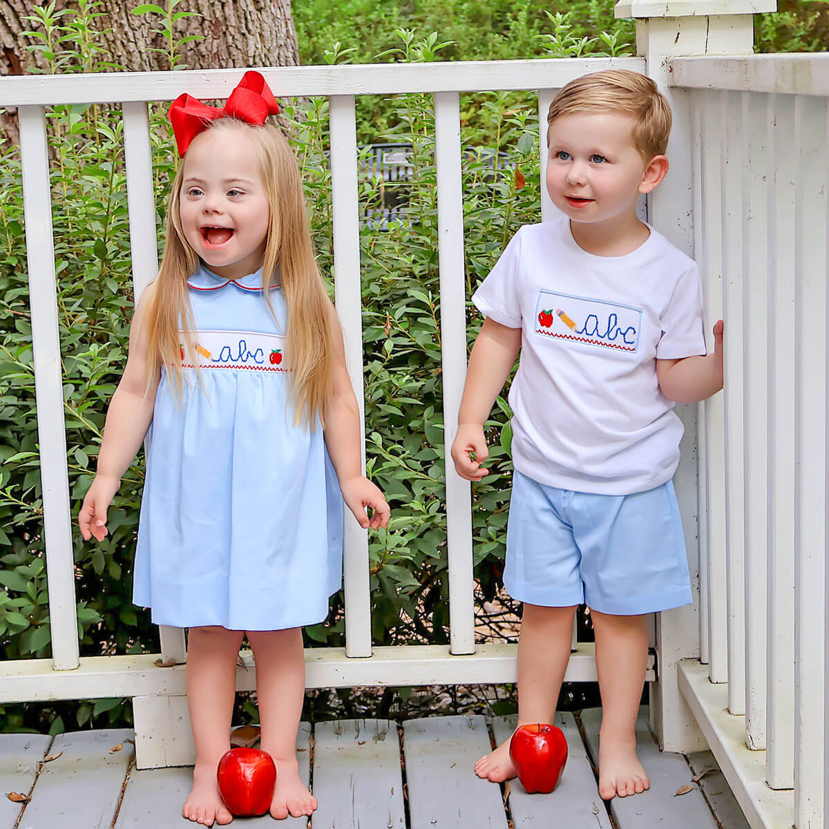 Pencil Light Blue Pique Smocked Collared Dress