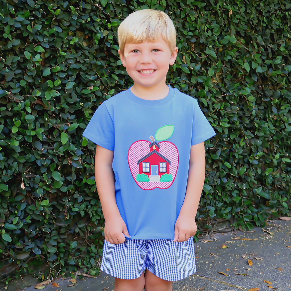 Good Apple Blue Gingham Short Set