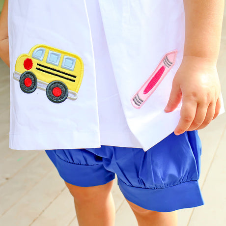 School Time White Claire Short Set