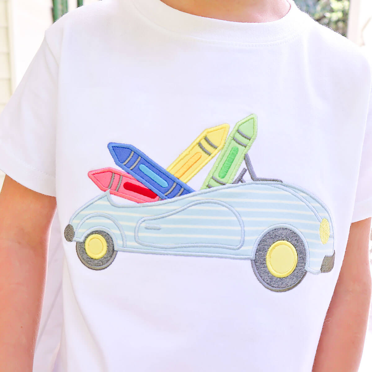 Crayon Car White Short Sleeve Shirt