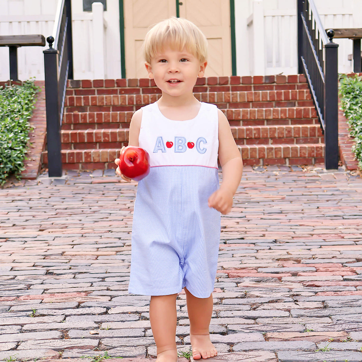 Apple & ABC Light Blue Gingham Jon Jon