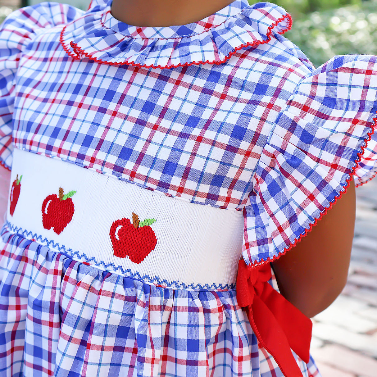 Apple Smocked Plaid Beverly Dress