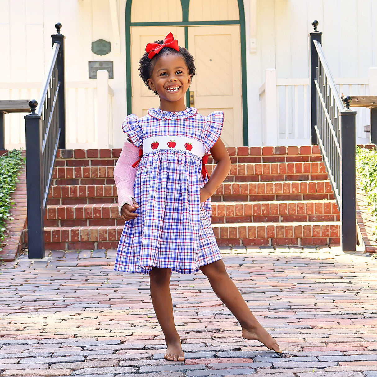 Apple Smocked Plaid Beverly Dress