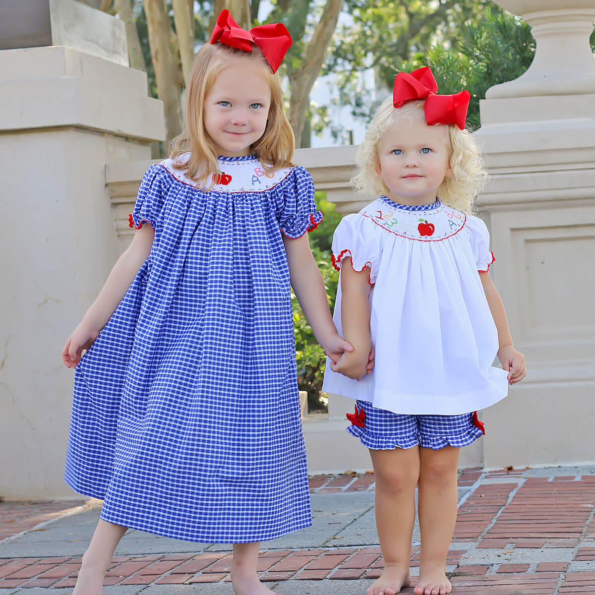 My ABC and 123 Smocked Royal Short Set