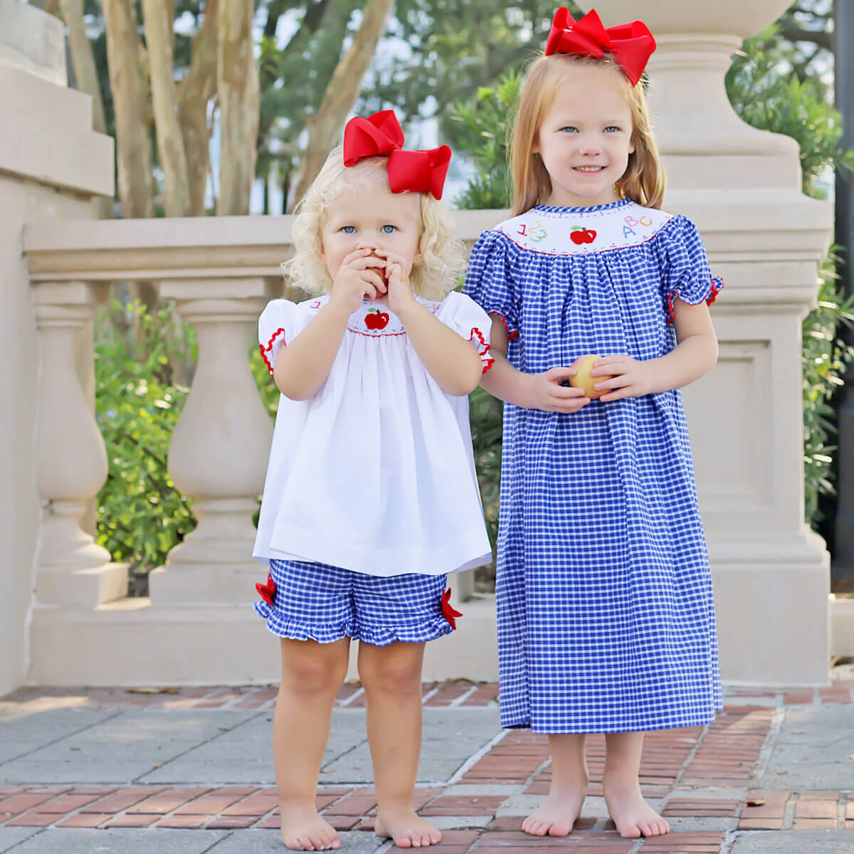 My ABC and 123 Smocked Royal Short Set