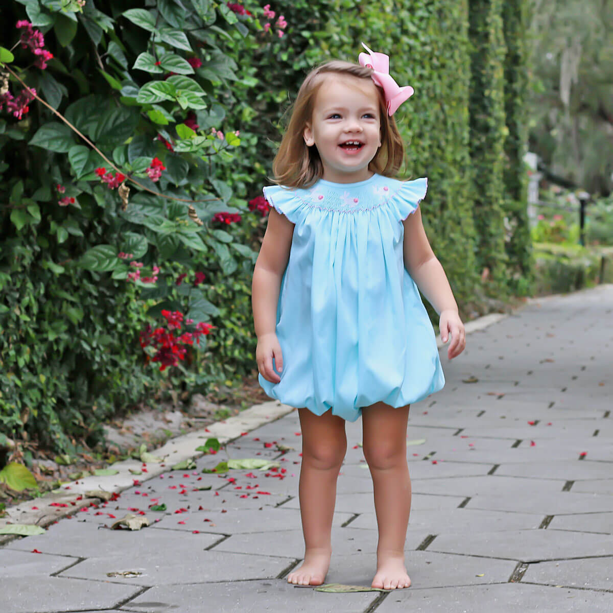 Bunny Love Mint Smocked Bubble