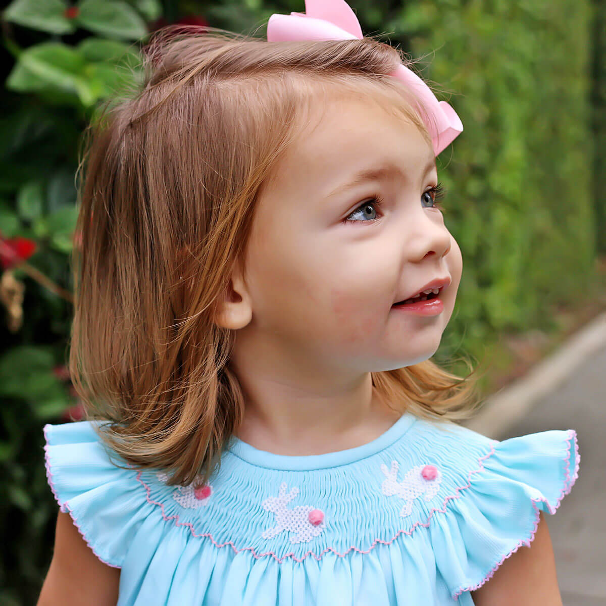 Bunny Love Mint Smocked Bubble