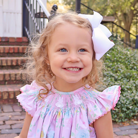 Cottontail Smocked Rose Floral Angel Sleeve Dress