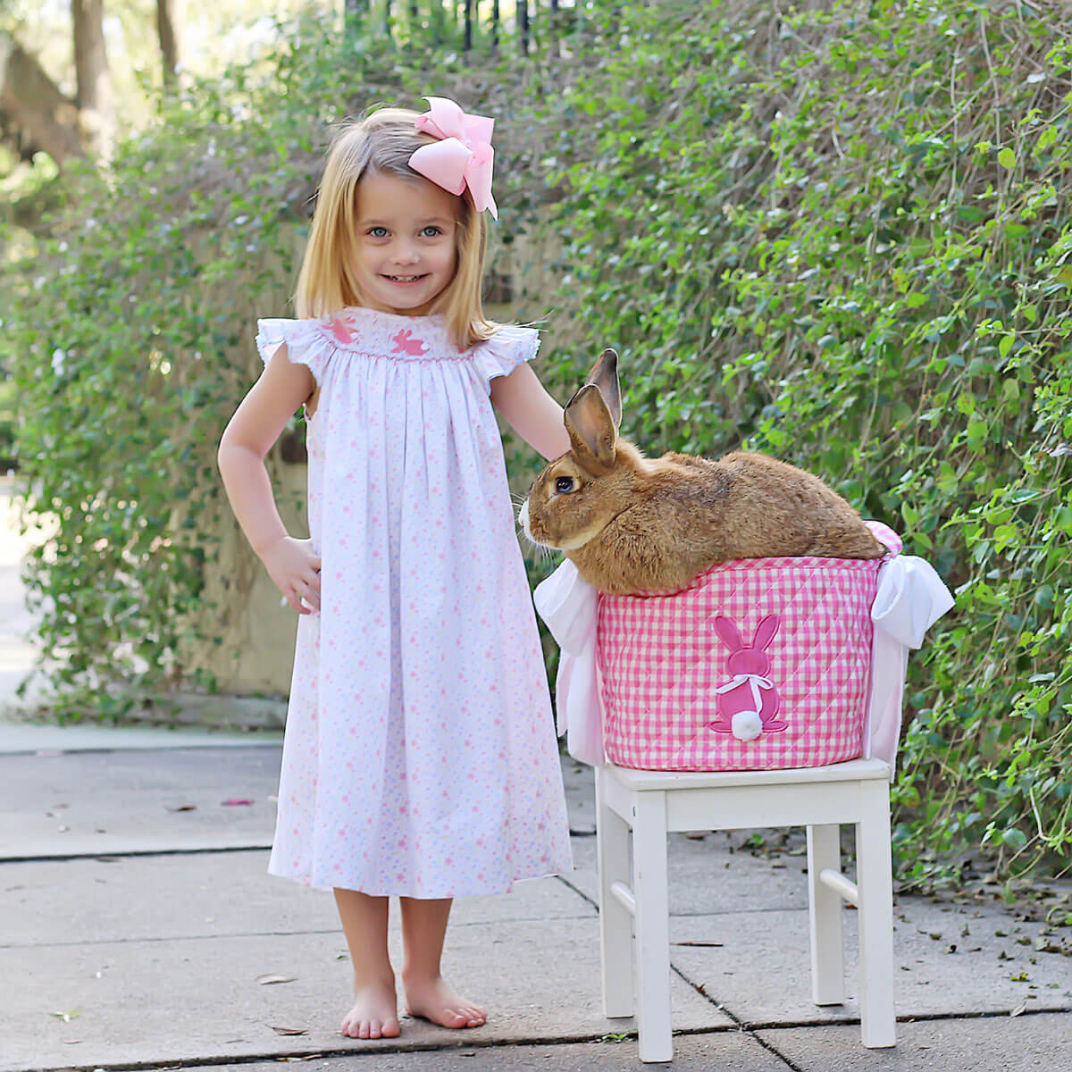Enchanted Floral Bunny Smocked Dress