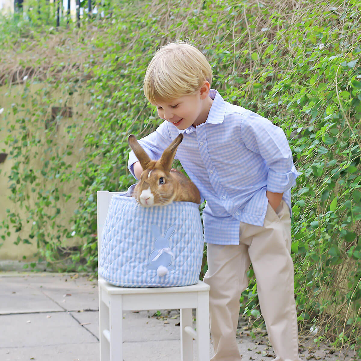 Light Blue Check Button Down Shirt