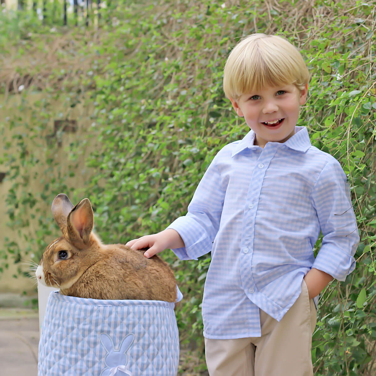Light Blue Check Button Down Shirt