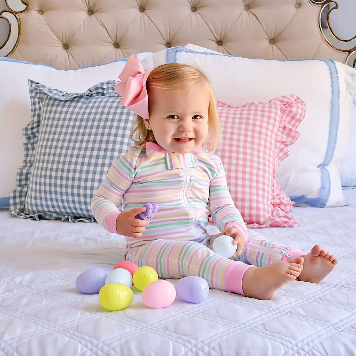 Peeps Pastel Pink Stripe Zip Sleeper