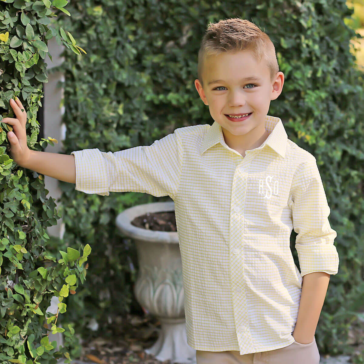 Yellow Windowpane Button Down Shirt