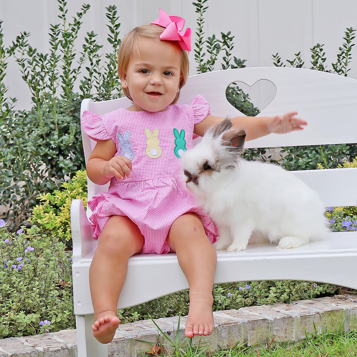 Peeps Pink Gingham Ruffle Bubble