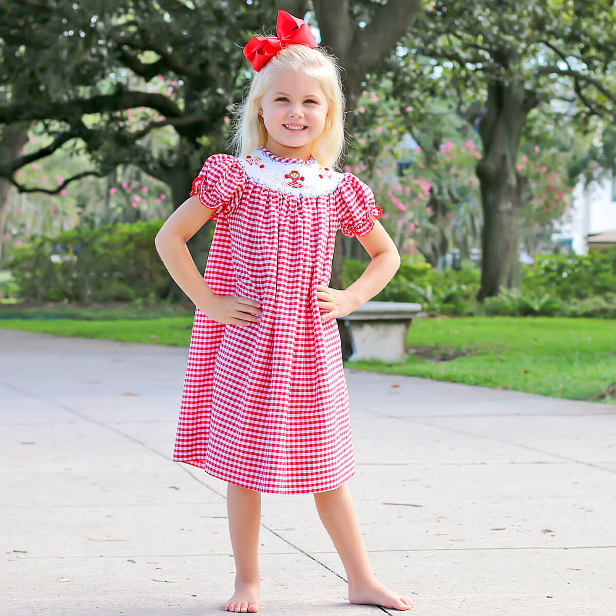 Live To Cheer Smocked Bishop Dress