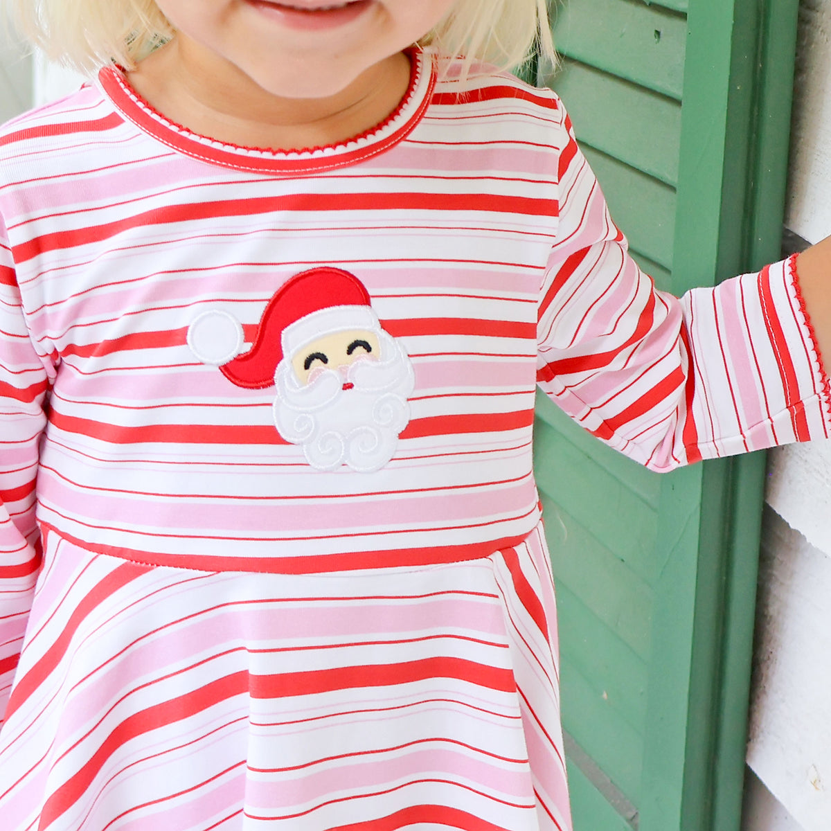 Happy Santa Red & Pink Stripe Sophia Legging Set