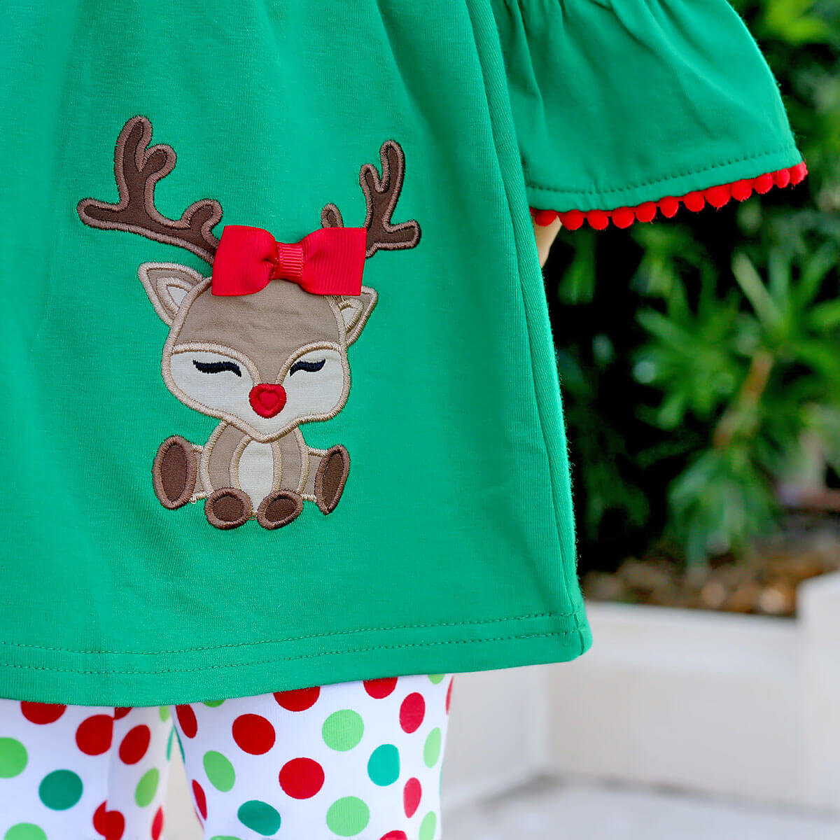 Dashing Reindeer Polka Dot Sophia Legging Set