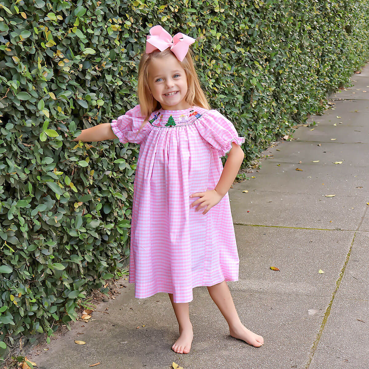 Nutcracker Christmas Smocked Bishop Dress