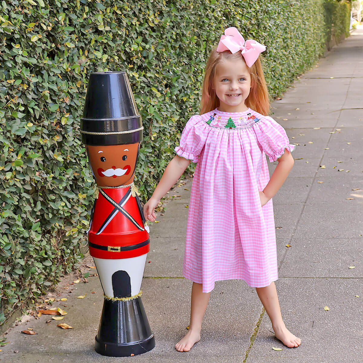 Nutcracker Christmas Smocked Bishop Dress