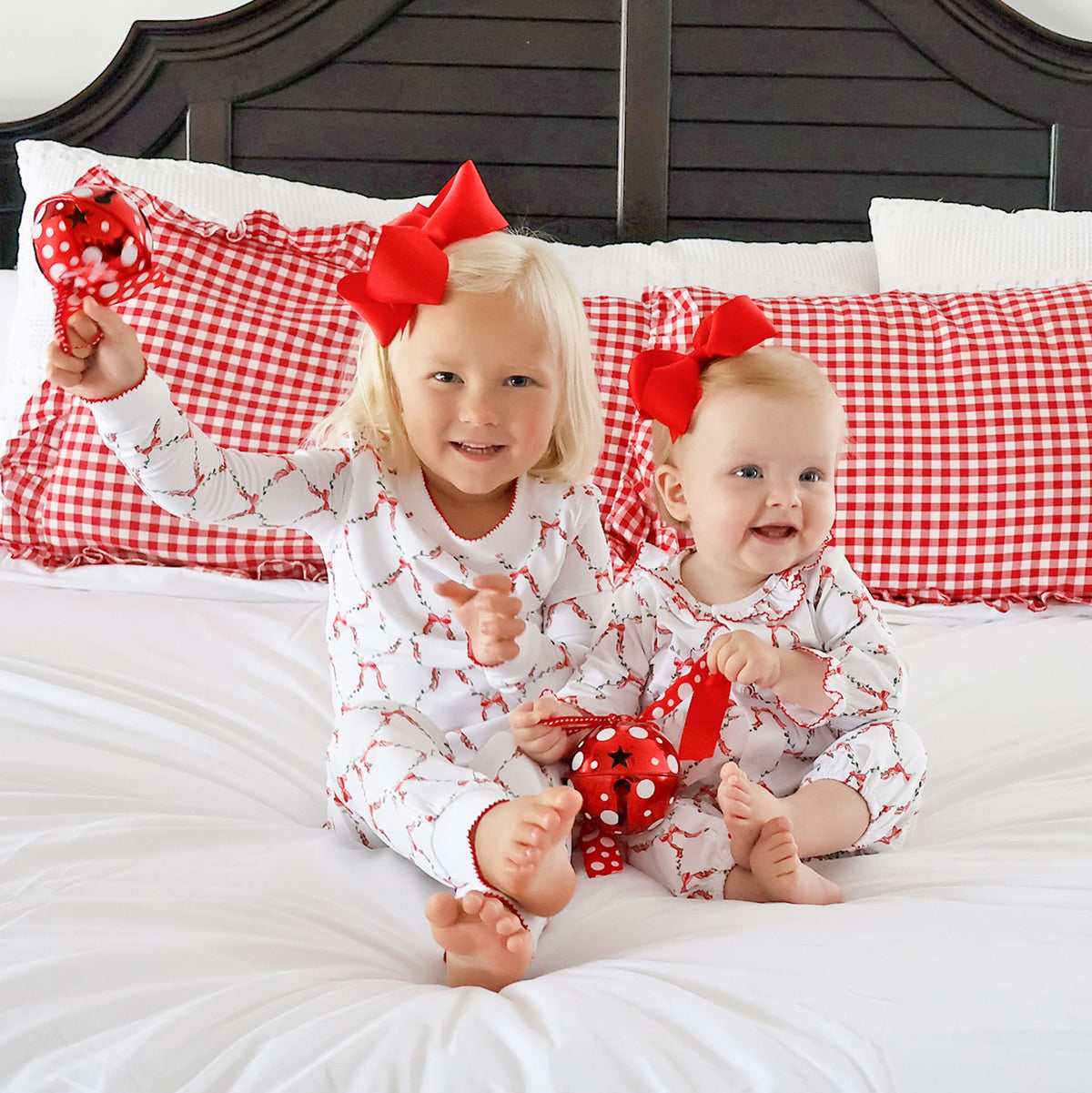 Bow Lattice White Pajamas