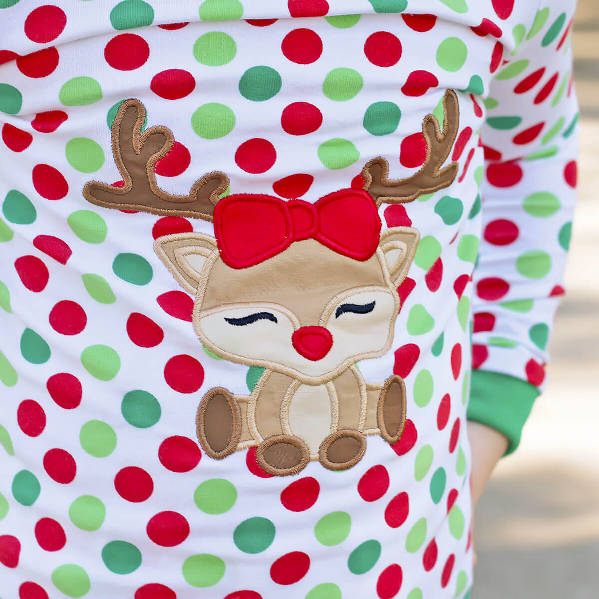 Dashing Reindeer Polka Dot Pajamas