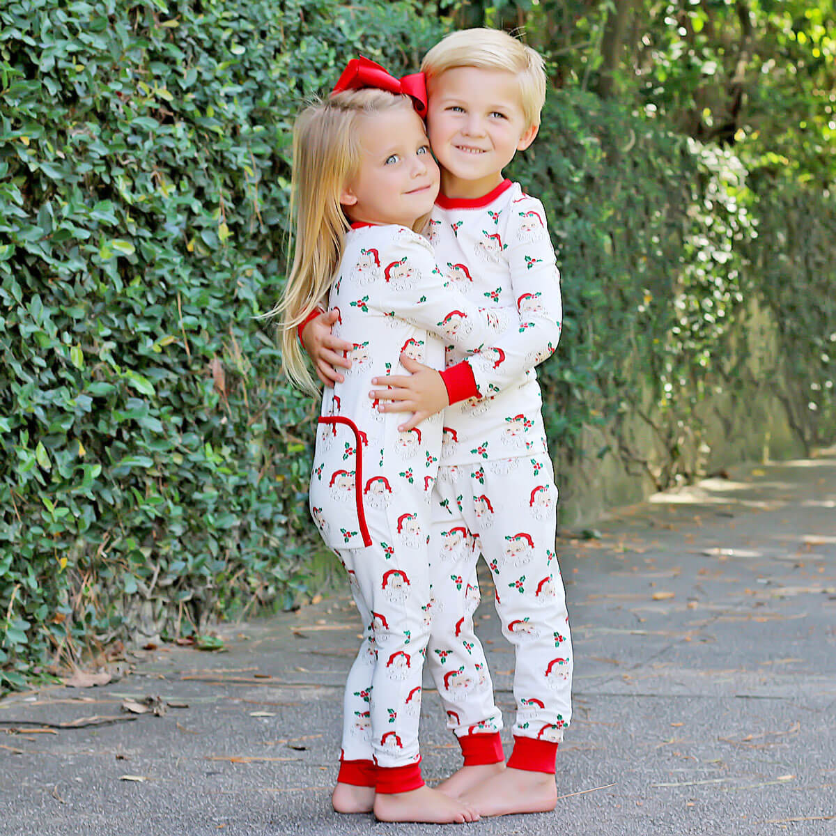 Vintage Santa White Pajamas