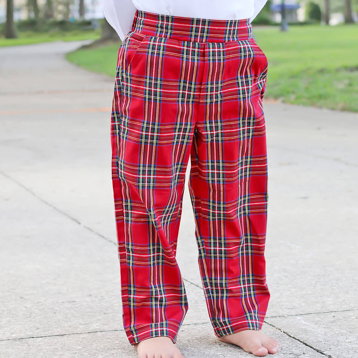 Winter Plaid Red Pants