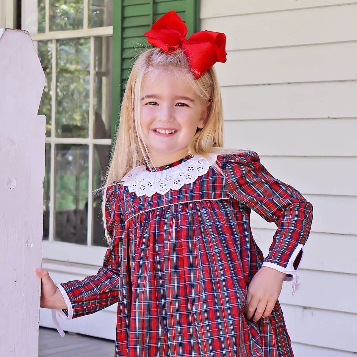 Christmas Eve Plaid Virginia Long Sleeve Dress – Classic Whimsy