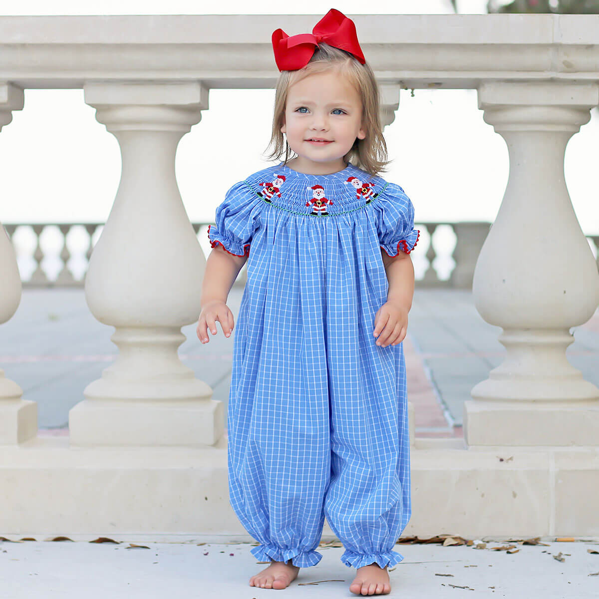 I Believe In Santa Smocked Long Bubble