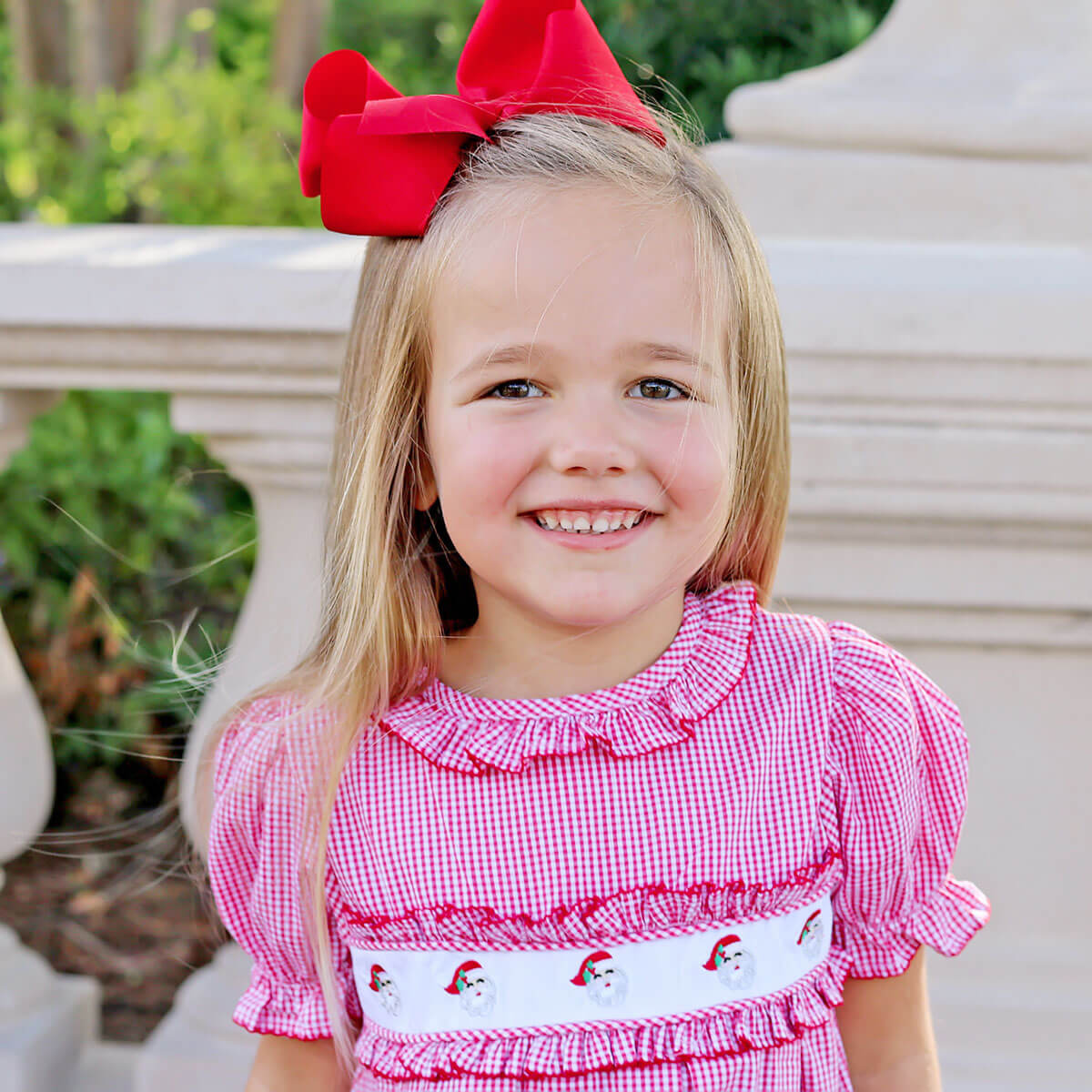 Happy Santa Red Gingham Chloe Dress