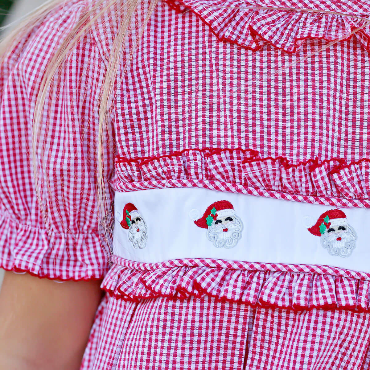 Happy Santa Red Gingham Chloe Dress