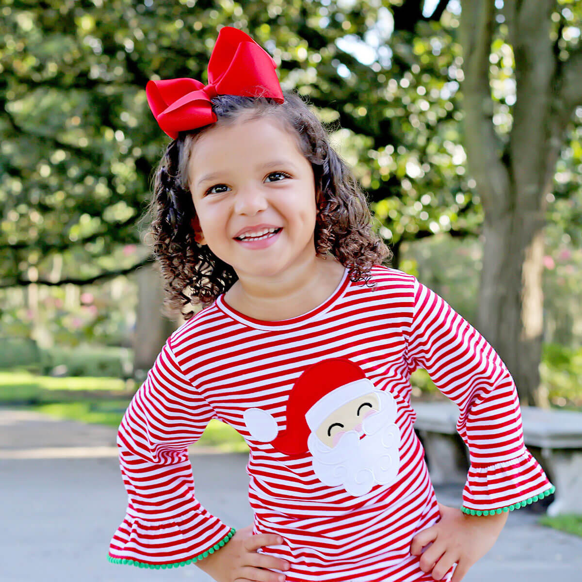 Happy Santa Red Stripe Milly Dress