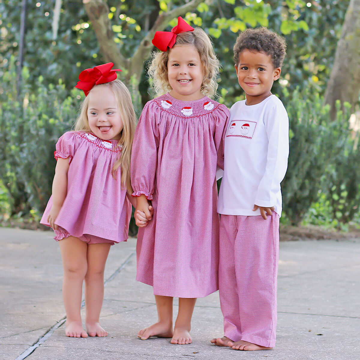 Santa's Favorite Smocked Long Sleeve Dress