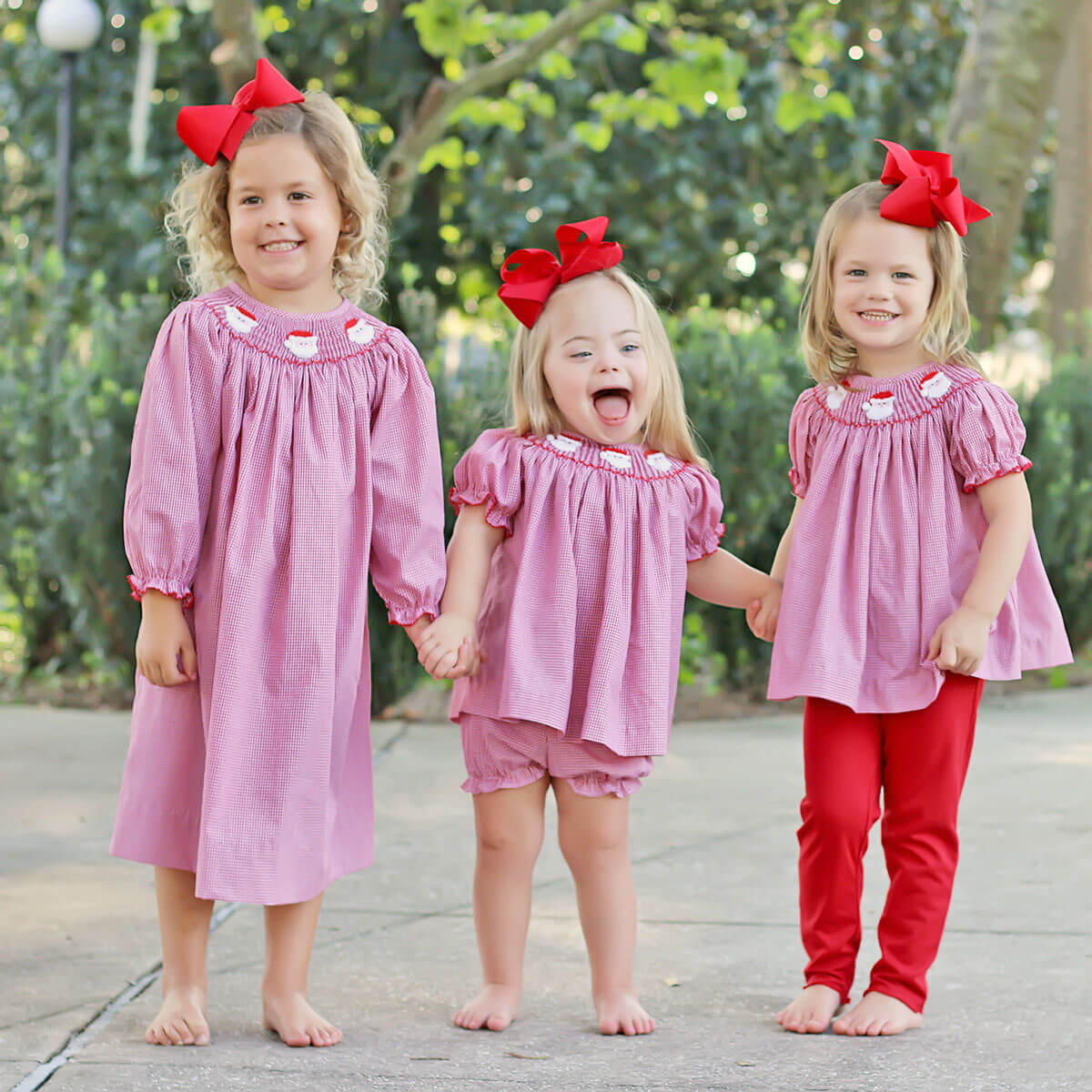 Santa's Favorite Smocked Long Sleeve Dress