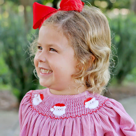 Santa's Favorite Smocked Long Sleeve Dress