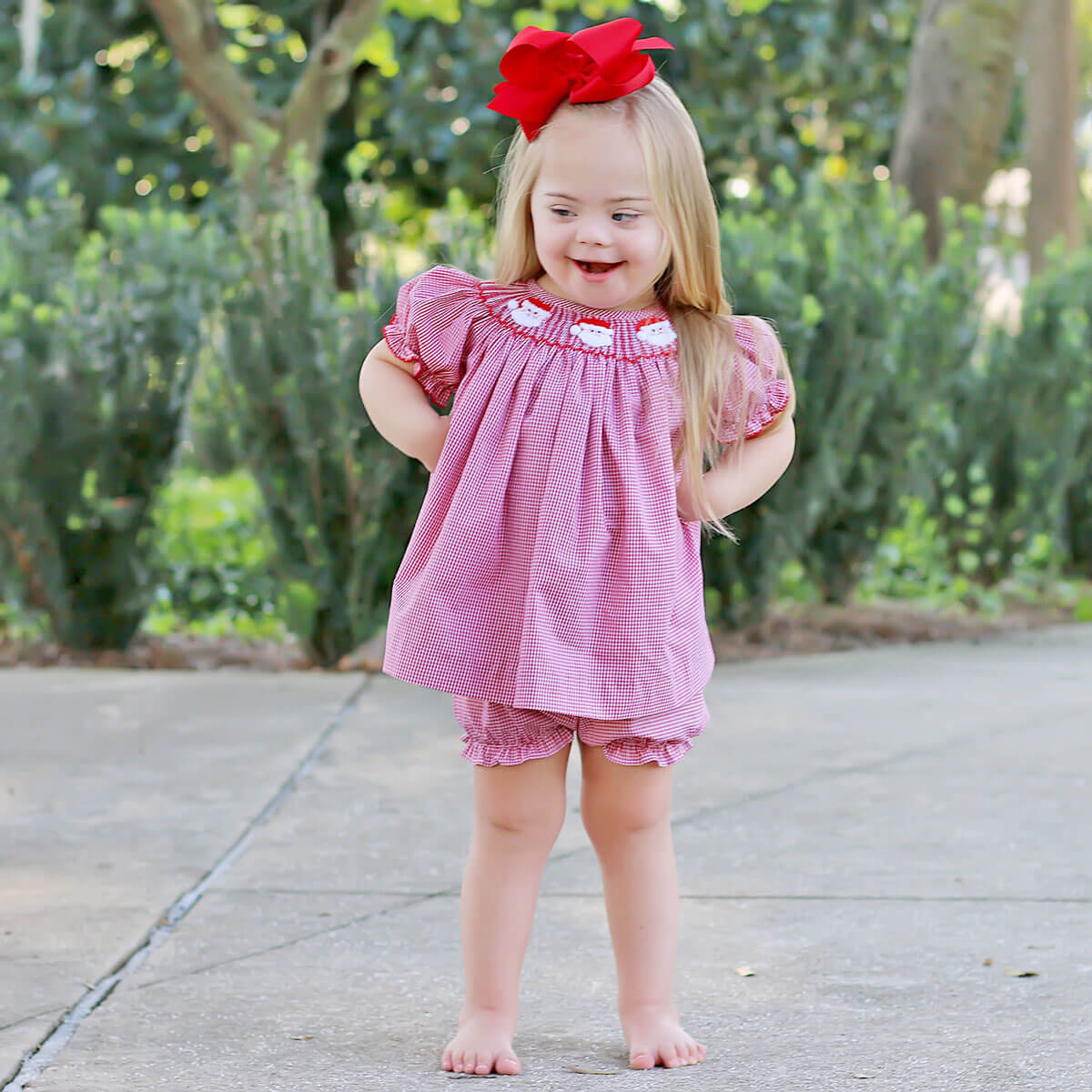 Santa's Favorite Smocked Bloomer Set