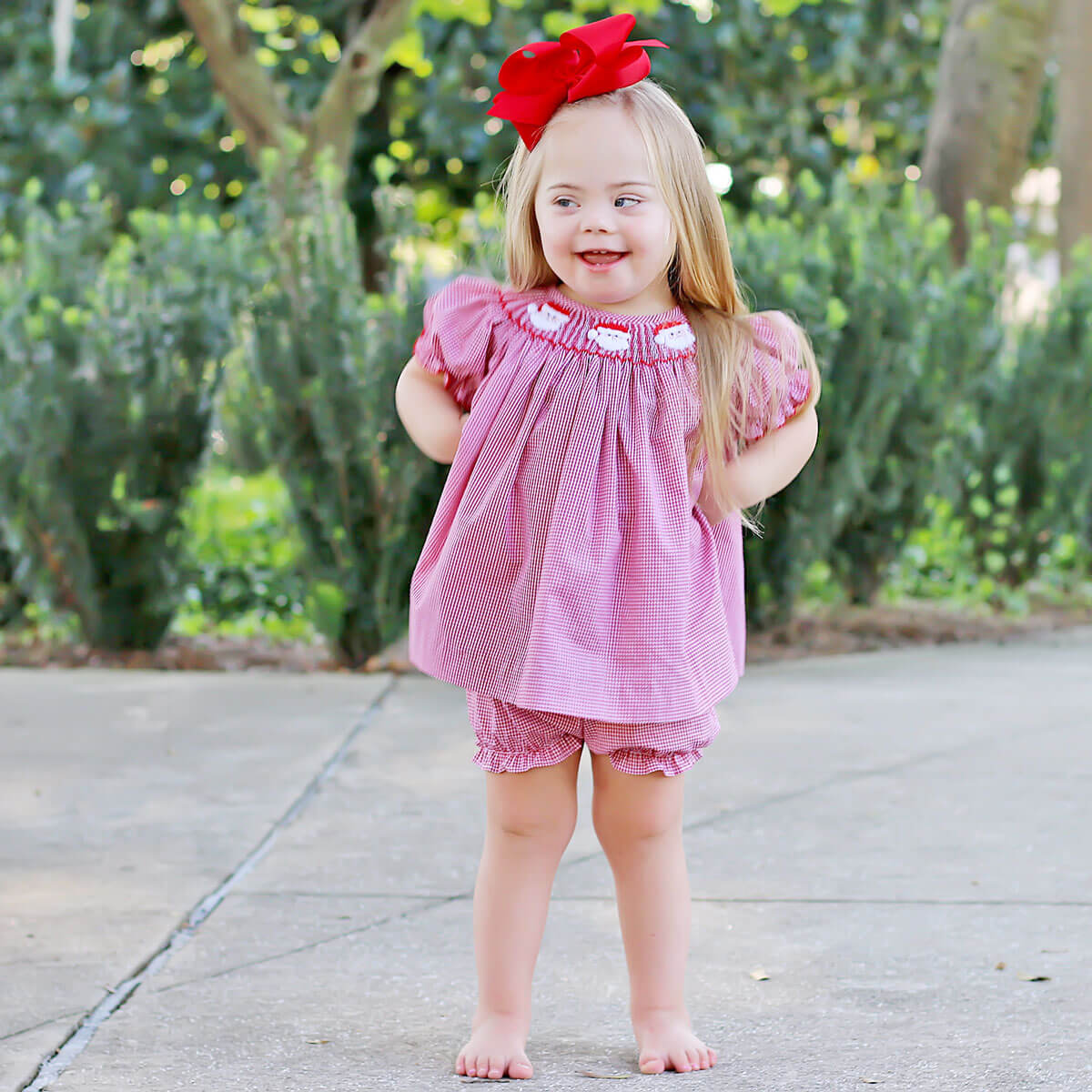 Santa's Favorite Smocked Bloomer Set