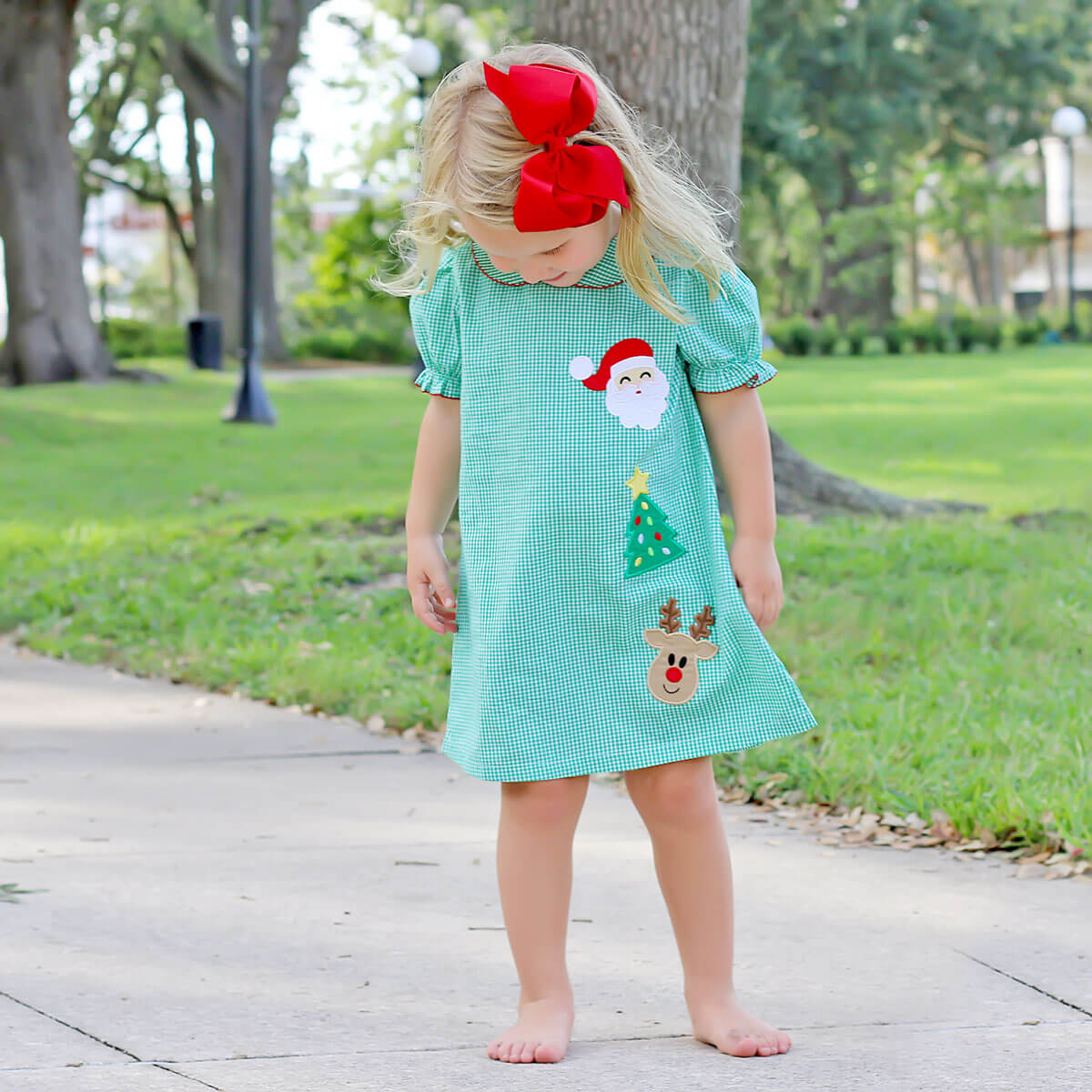 Christmas Cheer Green Sally Dress