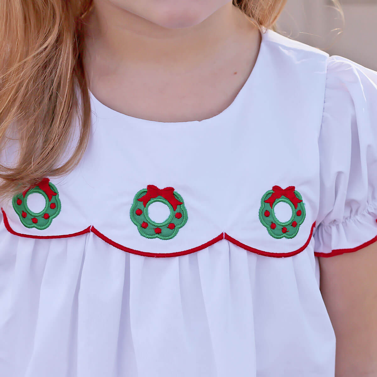 Christmas Wreath White Amelia Dress